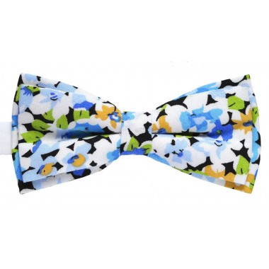 Papion alb cu model floral colorat 1634